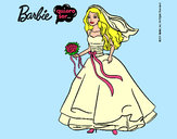 Dibujo Barbie vestida de novia pintado por JoneBilbao