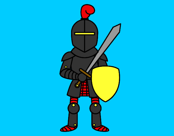 Dibujo Caballero con espada y escudo pintado por David29109