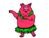 Dibujo Cerdo hawaiano pintado por misifu