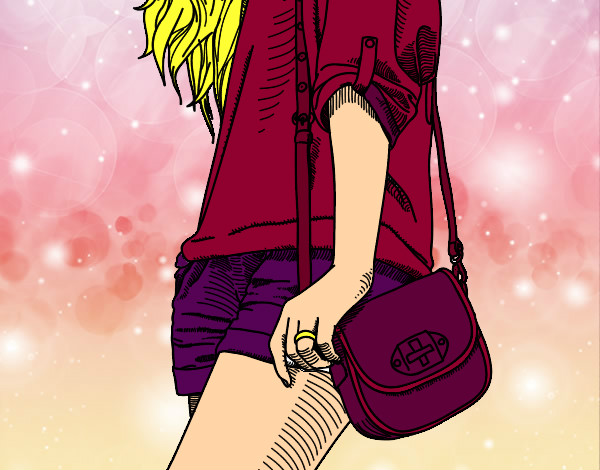 Dibujo Chica con bolso pintado por Giuliana1