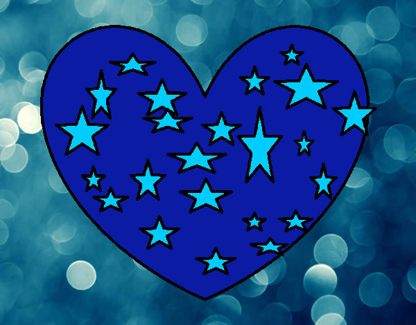 Dibujo Corazón estrellado pintado por yosli