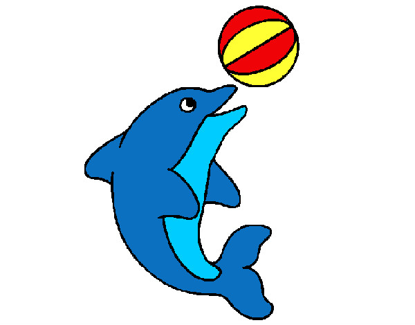 Dibujo Delfín jugando con una pelota pintado por 243546