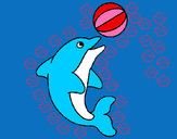 Dibujo Delfín jugando con una pelota pintado por SARADIBUS