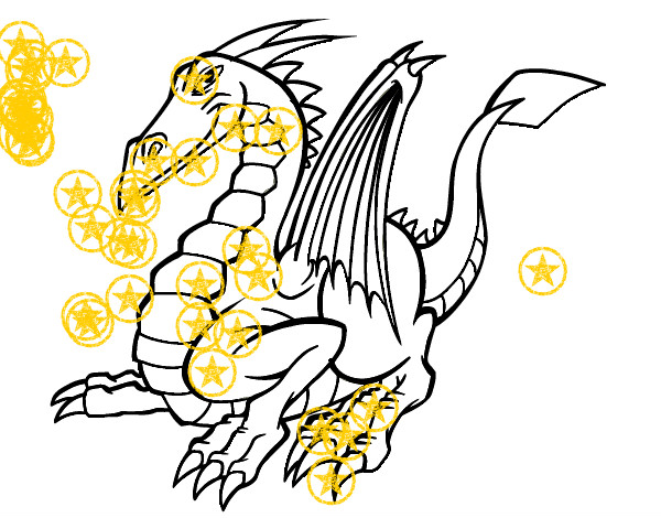 Dibujo Dragón elegante pintado por NELIO