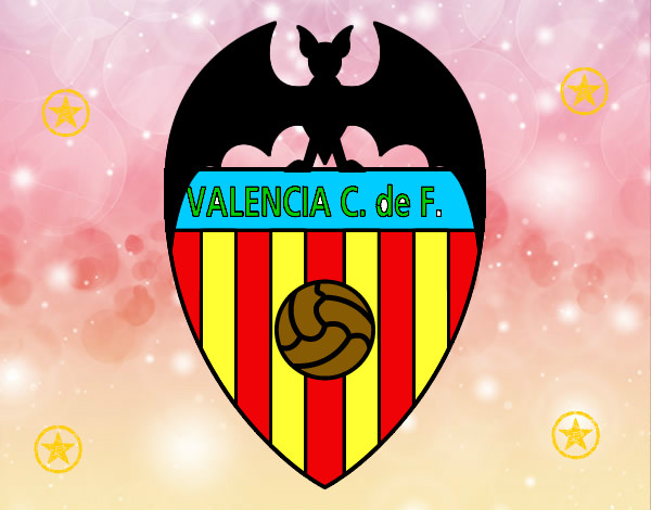 Dibujo Escudo del Valencia C. F. pintado por DEJUKT