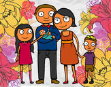 Dibujo Familia unida pintado por florema