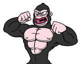 Dibujo Gorila fuerte pintado por isaacoo