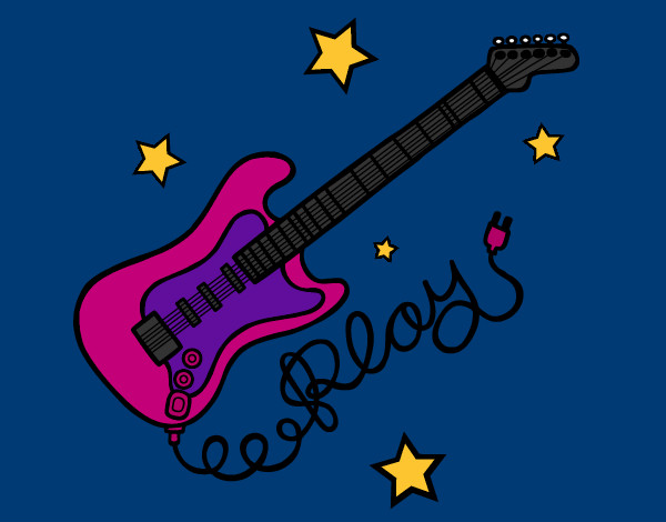 Dibujo Guitarra y estrellas pintado por Giuliana1