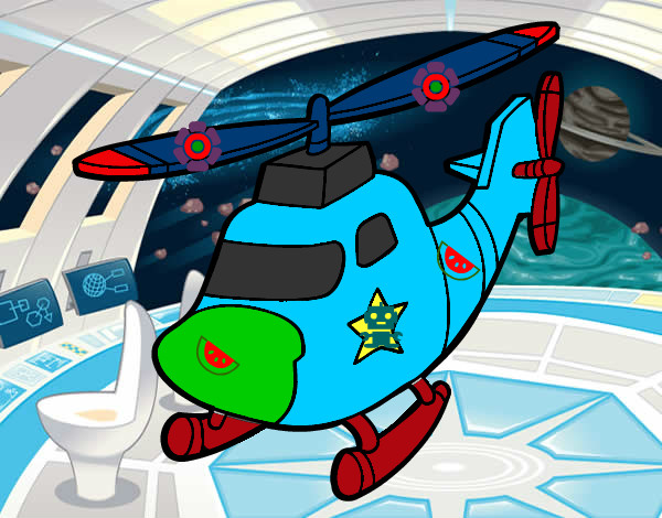 Dibujo Helicóptero con una estrella pintado por maxichile