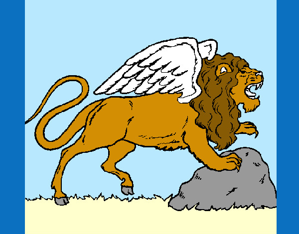 Dibujo León alado pintado por alexandra3