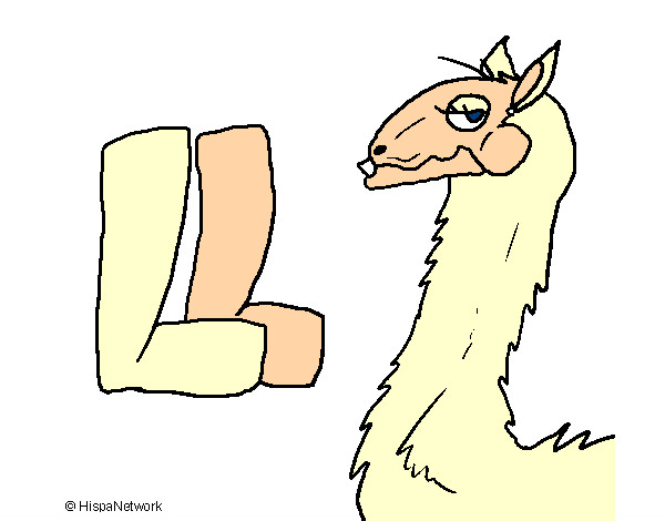 Dibujo Llama pintado por harr