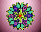Dibujo Mándala con forma de flor weiss pintado por Horsyta