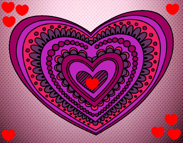 Dibujo Mandala corazón pintado por dan_par