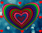 Dibujo Mandala corazón pintado por paola123