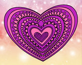 Dibujo Mandala corazón pintado por yosli