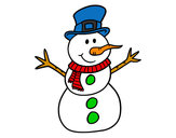 Dibujo Muñeco de nieve con sombrero pintado por paloma05