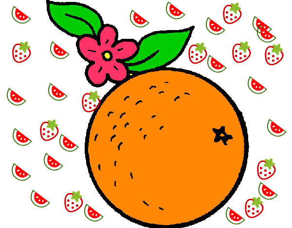 Dibujo naranja pintado por paola123