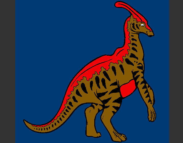 Dibujo Parasaurolofus con rayas pintado por batu14