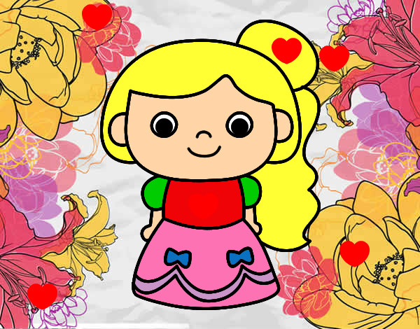 Dibujo Princesa alegre pintado por lau_15