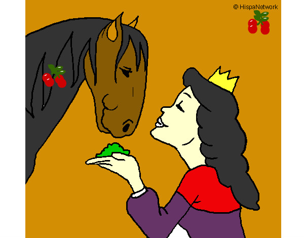 Dibujo Princesa y caballo pintado por MAMITAS