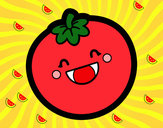Dibujo Tomate sonriente pintado por paola123