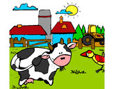 Dibujo Vaca en la granja pintado por andriany