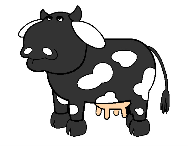 Dibujo Vaca pensativa pintado por harr