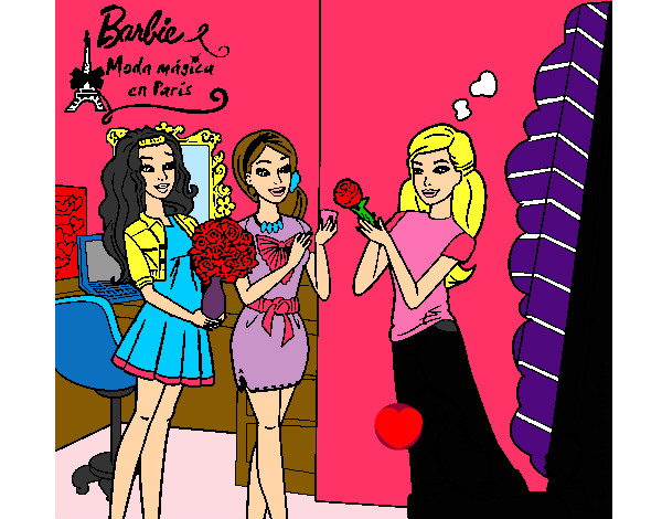 Dibujo Barbie de compras con sus amigas pintado por gamergirl