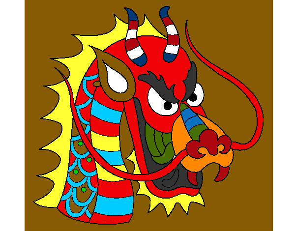 Dibujo Cabeza de dragón 1 pintado por lamuerte