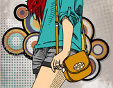 Dibujo Chica con bolso pintado por BONN
