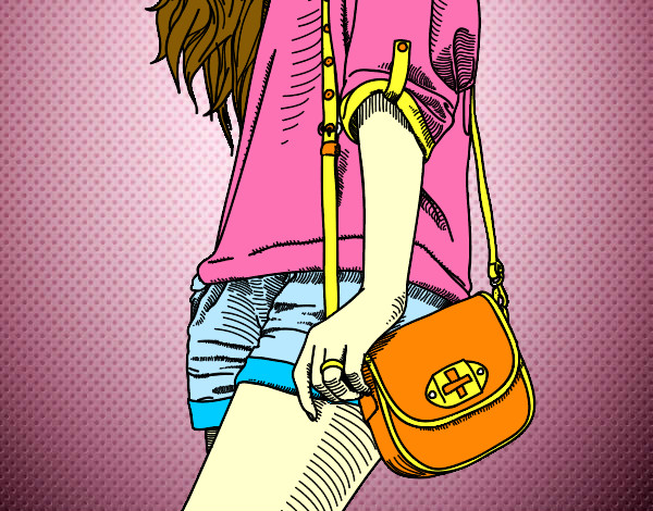 Dibujo Chica con bolso pintado por Dibujada