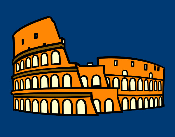 Dibujo Coliseo romano pintado por hpna