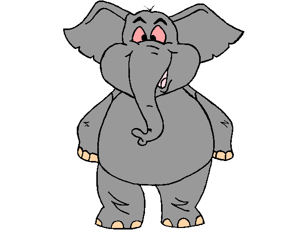 Dibujo Elefante contento pintado por MartinB