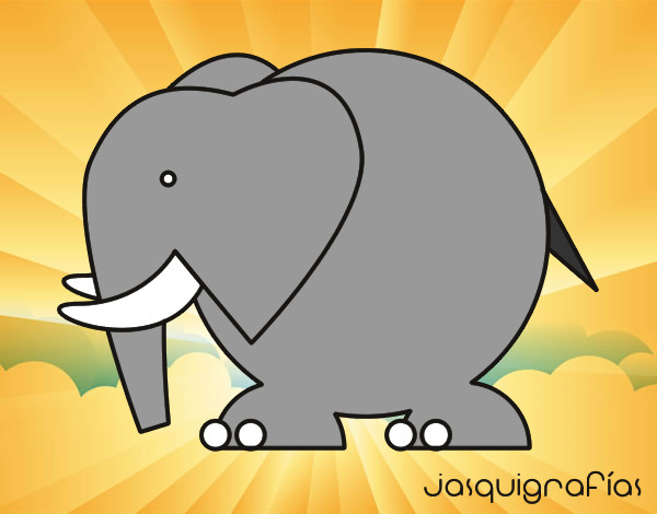 Dibujo Elefante grande pintado por dulce_el