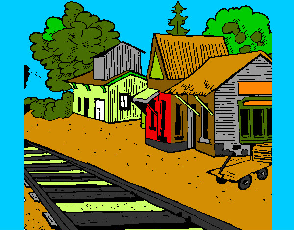 Dibujo Estación de tren pintado por lamuerte
