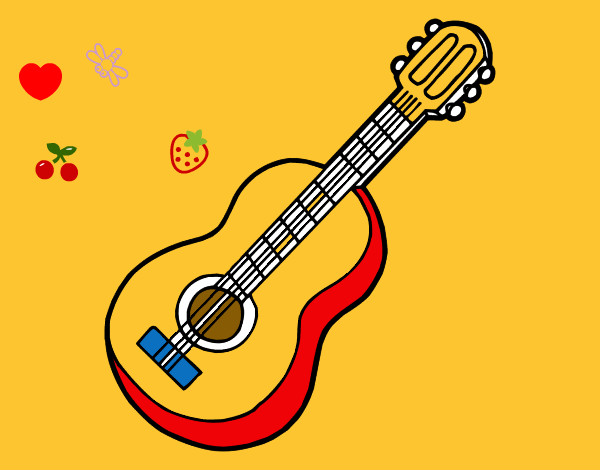 Dibujo Guitarra clásica pintado por tizi2014