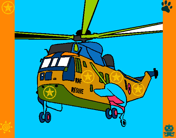 Dibujo Helicóptero al rescate pintado por lamuerte