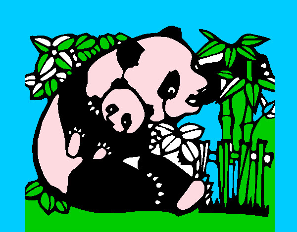Dibujo Mama panda pintado por eren