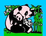 Dibujo Mama panda pintado por eren