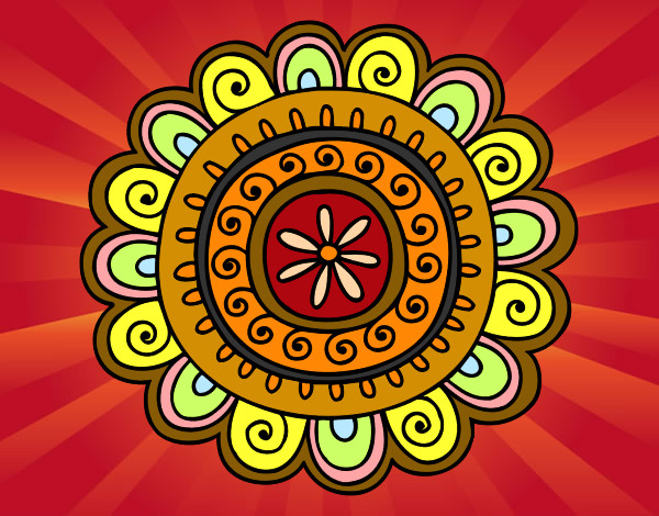 Dibujo Mandala alegre pintado por nanus