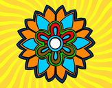 Dibujo Mándala con forma de flor weiss pintado por lamuerte