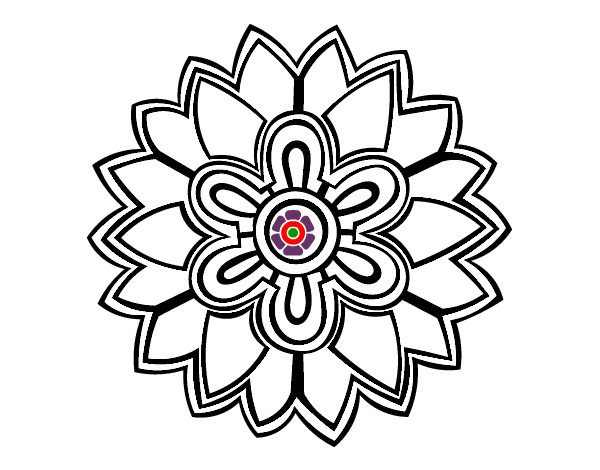 Dibujo Mándala con forma de flor weiss pintado por HERMOGENES