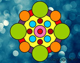 Dibujo Mandala con redondas pintado por letycya