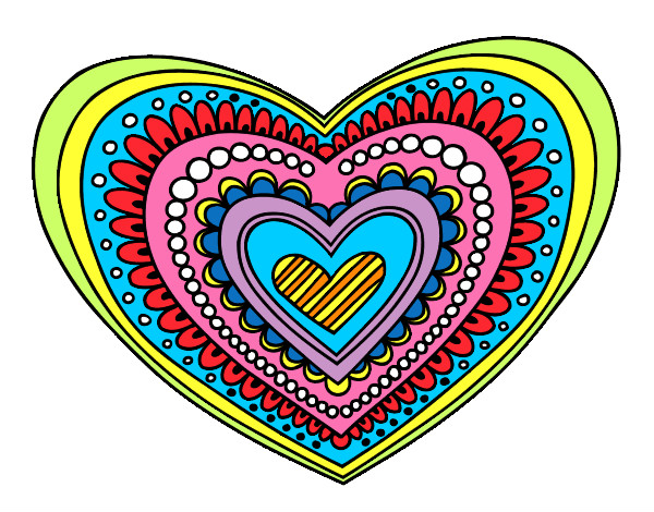 Dibujo Mandala corazón pintado por cipres