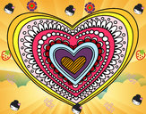 Dibujo Mandala corazón pintado por irupeta