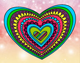 Dibujo Mandala corazón pintado por meryk