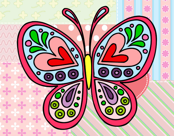 Dibujo Mandala mariposa pintado por renyale09