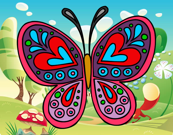 Dibujo Mandala mariposa pintado por Anita000