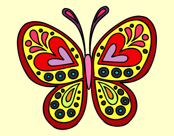 Dibujo Mandala mariposa pintado por bebebelu1