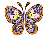 Dibujo Mandala mariposa pintado por Dibujada